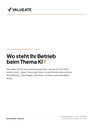 Titelseite des KI-Potenzial-Checks für KMU